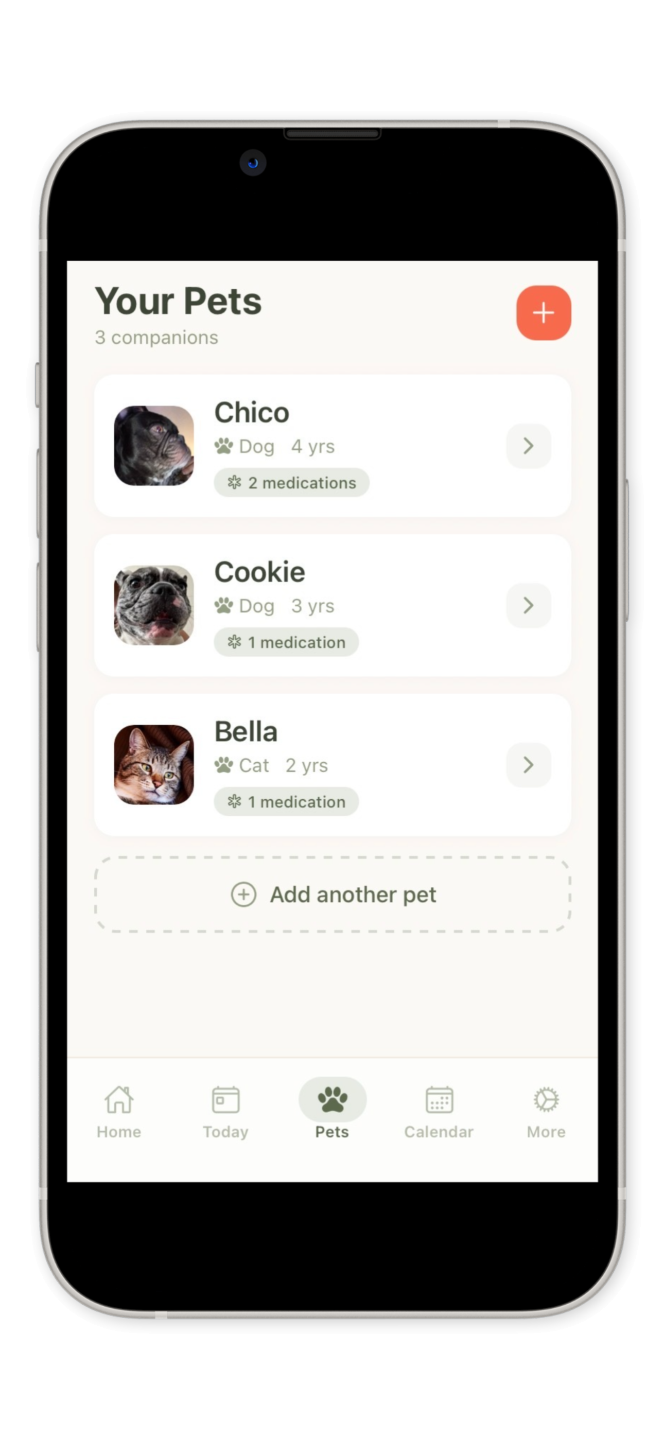 PillPaw app home screen